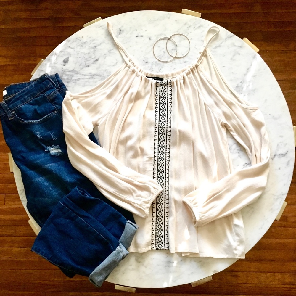 Flowy Peekaboo Shoulder Top